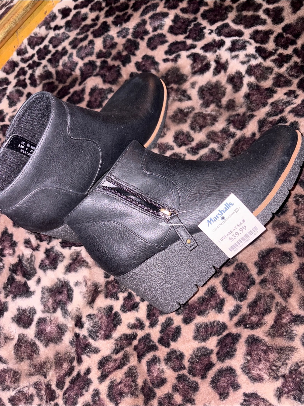 Dr. Scholl's Black Wedge Ankle Boots with Side Zip